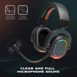 Fifine Dynamic RGB Gaming Headset with Mic Over-Ear Headphones 7.1 Surround Sound PC PS4 PS5 3 EQ Options Game Movie Music - ElectronicWard