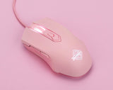 FIRSTBLOOD ONLY GAME. AJ52 Watcher RGB Gaming Mouse, Programmable 7 Buttons, Ergonomic LED Backlit USB Gamer Mice Computer Laptop PC, for Windows Mac OS Linux, Pink