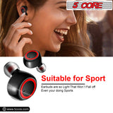 5 Core Wireless Ear Buds • Mini Bluetooth Noise Cancelling Earbud Headphones 32 Hours Playtime IPX8