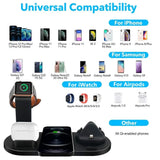 6 in 1  Wireless Charger Dock Station Fast Charging Stand For Apple Watch 7 6 5 4 3 2 1 iPhone 13 12 11 XS XR X 8 Airpods Pro