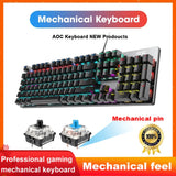 AOC Gaming Mechanical Keyboard wired 104/87 Keys keyboard with LED Backlit Black Red Blue Switch For computer Laptop pro Gamer