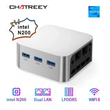 Chatreey T8 Mini PC  Intel Celeron Quad Core N200/N100 Pocket Computer 3xHDMI 2.0 2xGigabit Ethernet  Windows 11 Wifi5