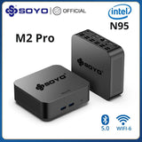 SOYO M2 Pro Portable Mini PC Intel N95 CPU DDR4 8/16GB RAM 256/512G M.2 SSD Windows11 WIFI6 DP for Desktop Office Computers