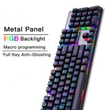 Motospeed CK104 Gaming Mechanical Keyboard 104 Keys RGB Backlit Wired Computer Office Typing Keyboards Red Switch For PC Laptop