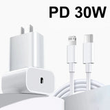 30W PD3.0 Quick Charger  For iPhone 11 13 12 14 Pro Max XR XS SE 8 Plus Fast Charging USB C Cable Phone Chargers Accessories