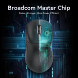 Attack Shark X3 PixArt PAW3395 Bluetooth Mouse 2.4G Tri-Mode Connection, 26000dpi, 650IPS, 49g Lightweight Macro Gaming Mouse - ElectronicWard
