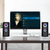 Goldpo D22 aux 3.5mm stereo surround music RGB speakers sound bar for computer 2.0 PC home notebook TV loudspeakers