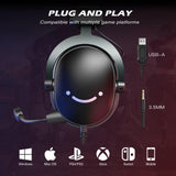 FIFINE Headset,3.5 mm jack&USB Headphone with 7.1 Surround Sound/volum contral/Mute switch for PC/MAC/PS4/PS5 Mixer-H9 - ElectronicWard