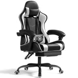 PU Leather Gaming Chair with Footrest