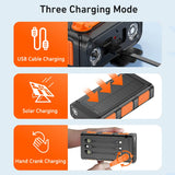 Solar Power Bank 30000mAh Hand Crank PD 20W Fast Charging Poverbank with Cable Camping Light for iPhone Samsung Xiaomi Powerbank
