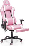 Lumbar Support Swivel Chair - WhitePink Ergonomic Chair for Office Computer Armchair Gamingchair Gaming Gamer Chairs Furniture