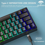 LEAVEN K620 Wired Mechanical Keyboard 61 Keys RGB Lights ESports Gaming Office Personality Key Computer Accessories