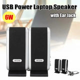 HY USB Power Computer Speakers Stereo 3.5mm with Ear Jack Sound Surround Loudspeaker for Computer Desktop PC Laptop