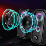 Goldpo D22 aux 3.5mm stereo surround music RGB speakers sound bar for computer 2.0 PC home notebook TV loudspeakers