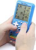 Retro Block Game Console Brick Game Console with Color Shell and Large Screen Powered by 2 AA Batteries Build 23 Games and with a Small Body (Blue)