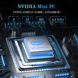 Mini Gaming PC, 12th Intel i9-12900H Mini PC Nvidia RTX 3050Ti 8G GDDR6 14C/20T RGB Lights Mini Desktop Computer, 32GB RAM 1TB PCIe NVMe SSD, 2X HDMI Type-C 2.5G LAN WiFi 6E BT5.3, Windows 11 Pro